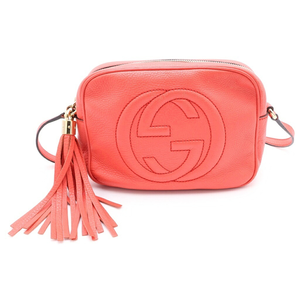 GUCCI(グッチ) ソーホー ショルダーバッグ サーモンピンク レザー 308364 ゴールド金具【中古】【程度B】【カラーピンク】【取扱店舗BRING心斎橋店】|ブランド買取・販売 BRING