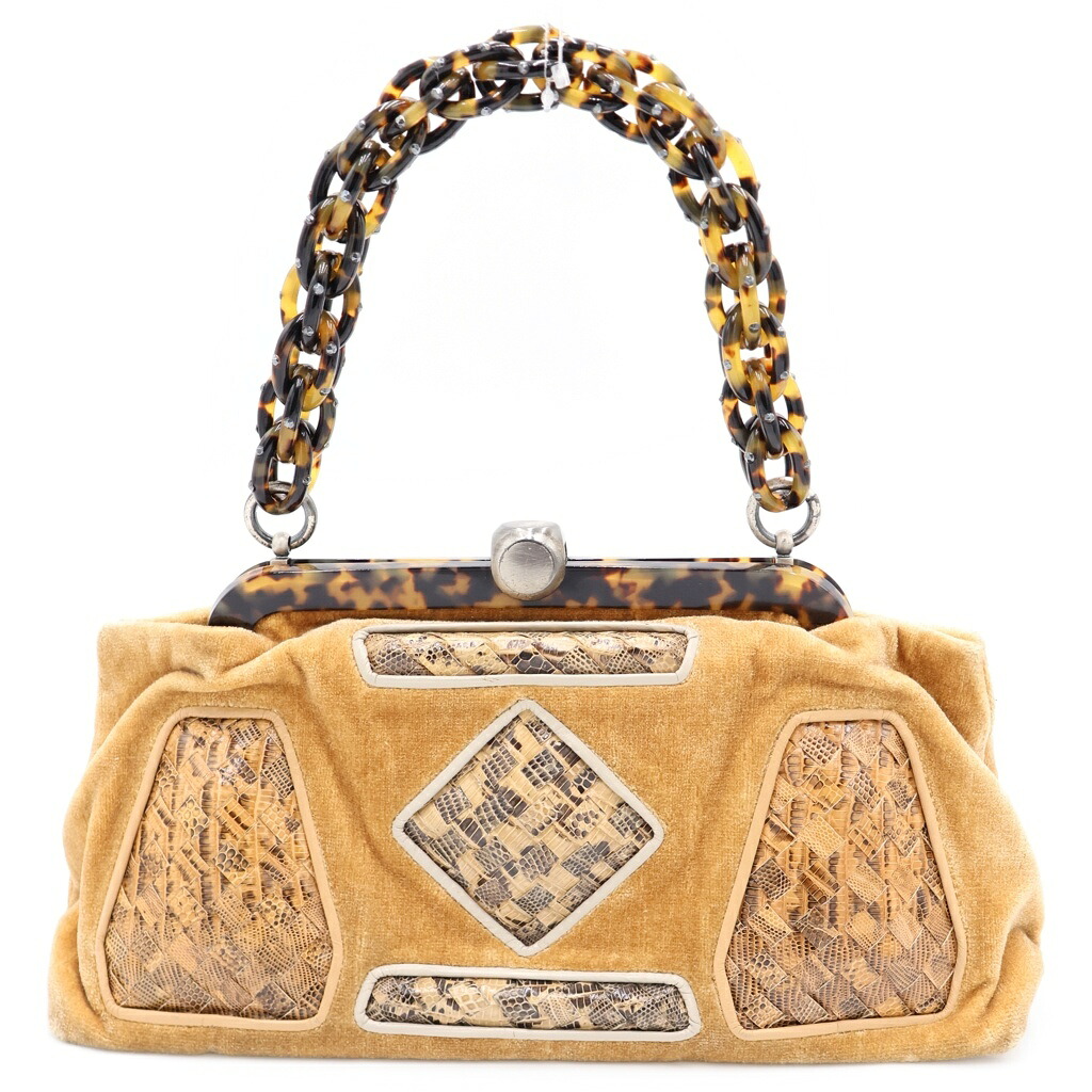 BOTTEGA VENETA(ボッテガヴェネタ) ハンドバッグ ベージュ スエード×パイソン【中古】【程度B】【カラーベージュ】【取扱店舗BRING心斎橋店】|ブランド買取・販売 BRING