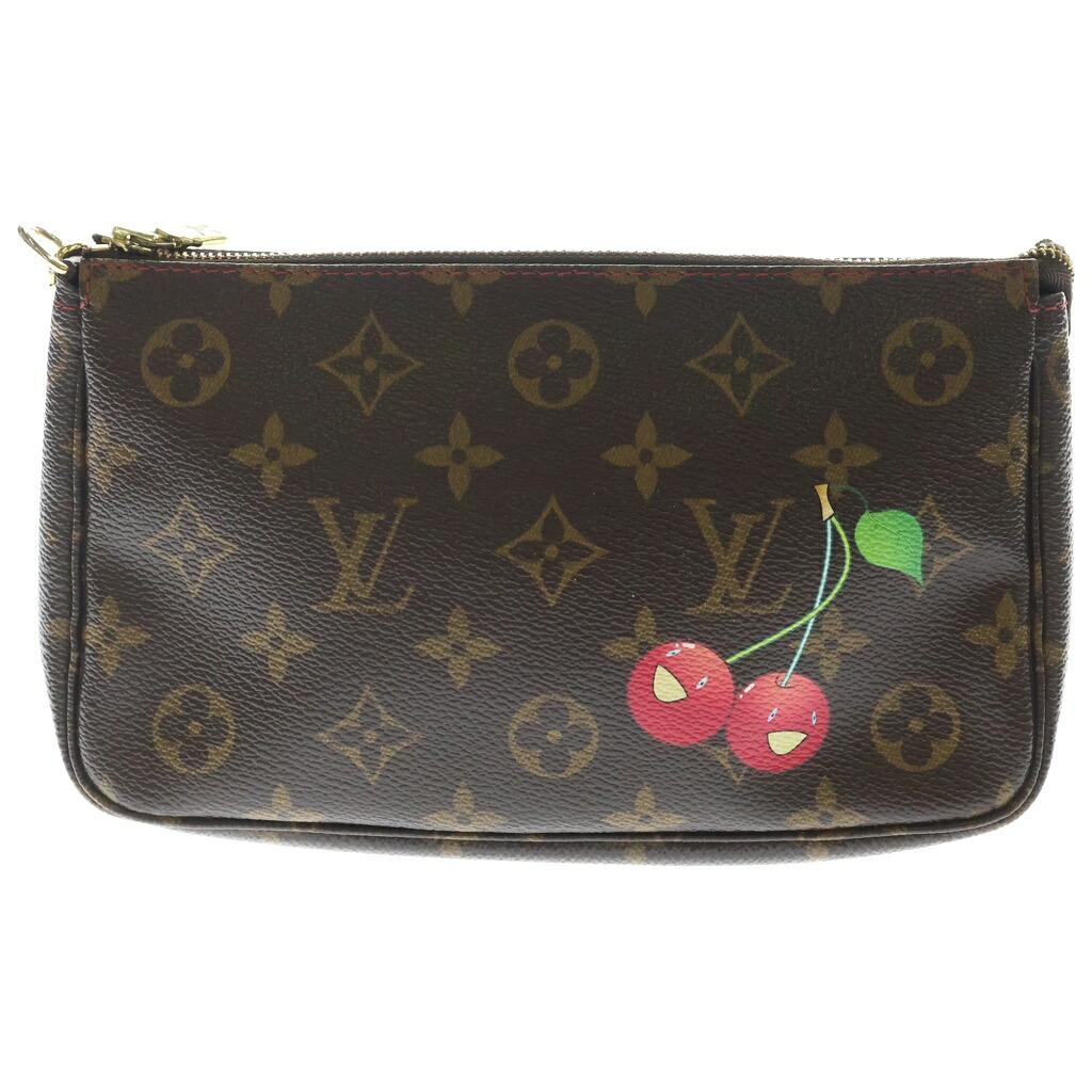 LOUIS VUITTON(ルイヴィトン) サイズ:- モノグラムチェリー ポシェットアクセソワール ミニハンドバッグ ポーチ ブラウン レザー&times;PVC M95008 ゴールド金具【中古】【程度B】【カラーブラウン】【取扱店舗BRING心斎橋店】｜ブランド買取・販売　BRING