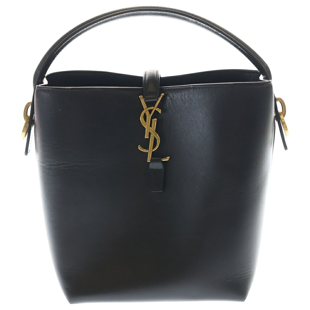 SAINT LAURENT PARIS(サンローランパリ) サイズ:- バケット 2WAYハンドバッグ ショルダーバッグ ブラック レザー 749036 ゴールド金具【中古】【程度B】【カラーブラック】【取扱店舗BRING梅田茶屋町店】｜ブランド買取・販売　BRING