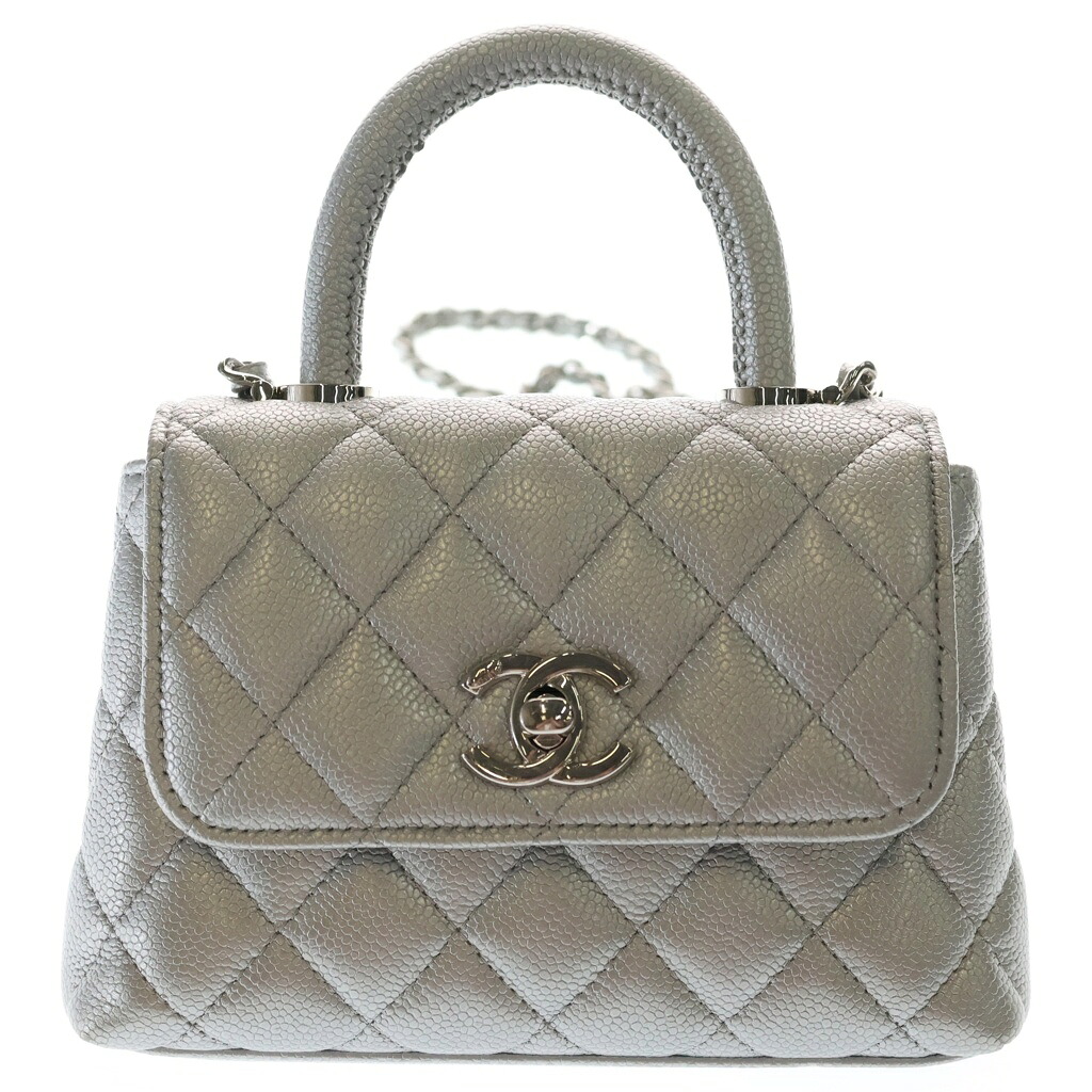 CHANEL(シャネル) サイズ:- ココハンドル ミニミニ 2WAYハンドバッグ ショルダーバッグ ミニバッグ シルバー キャビアスキン シルバー金具【中古】【程度B】【カラーシルバー】【取扱店舗BRING：RED新宿東口店】｜ブランド買取・販売　BRING