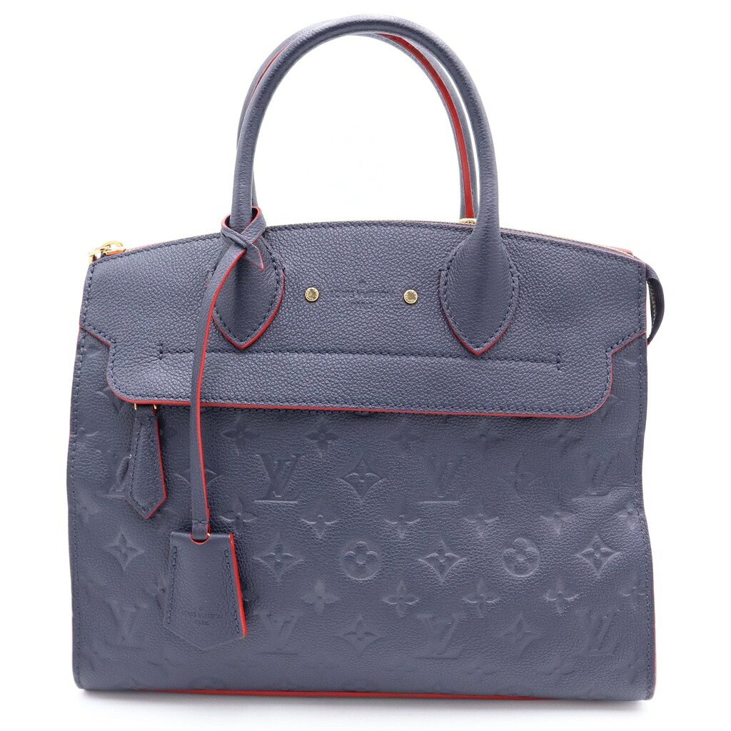 LOUIS VUITTON(ルイヴィトン) モノグラムアンプラント ポンヌフMM ハンド ショルダーバッグ レザー ネイビー M42817【中古】【程度B】【カラーネイビー】【取扱店舗BRING心斎橋店】｜ブランド買取・販売　BRING