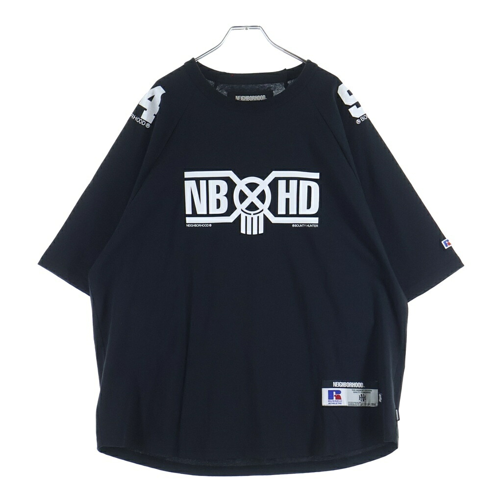 NEIGHBORHOOD(ネイバーフッド) サイズ:XL 25SS ×RUSSEL ATHLETIC ×BOUNTY HUNTER CREWNECK SS ラッセルアスレチック バウンティハンター ロゴプリント クルーネック半袖Tシャツ カットソー 251PCBHN-ST03【中古】【程度A】【カラーブラック】【取扱店舗BRING大宮店】|ブランド買取・販売 BRING