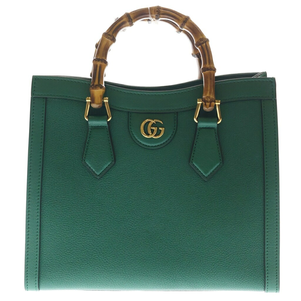 GUCCI(グッチ) サイズ:- ダイアナ ハンドバック 2wayバック バンブー スモール ゴールド金具 レザー グリーン 660195【中古】【程度A】【カラーグリーン】【取扱店舗BRING心斎橋店】｜ブランド買取・販売　BRING