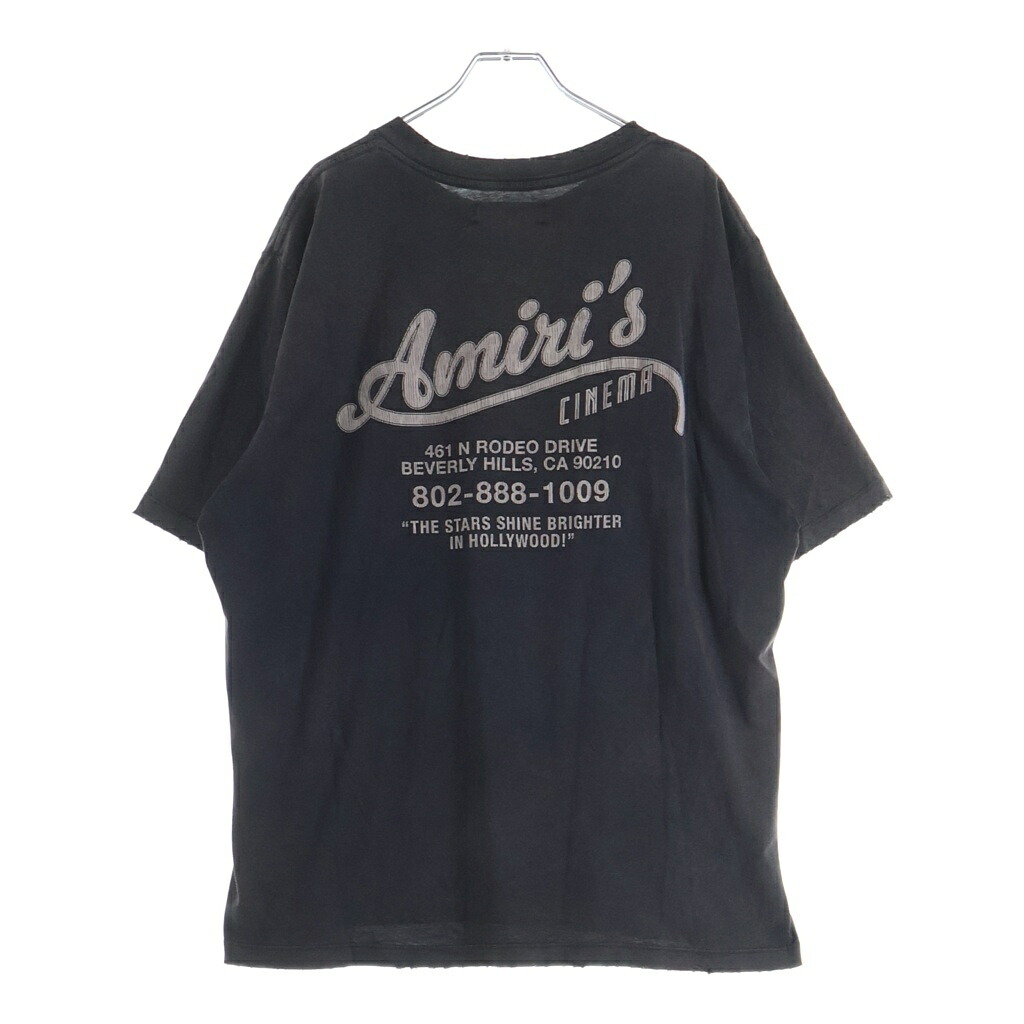 AMIRI(アミリ) サイズ:L Cinemas Vintage シネマ ロゴ プリント ヴィンテージ加工 半袖Tシャツ ブラック【中古】【程度B】【カラーブラック】【取扱店舗BRING WASTE_NOT】｜ブランド買取・販売　BRING