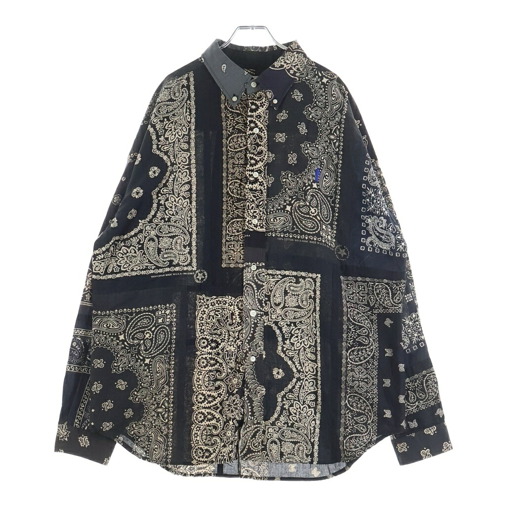 READY MADE(レディメイド) サイズ:3 21AW Over Size Shirt オーバーサイズ ペイズリー柄 長ブラック【中古】【程度B】【カラーブラック】【取扱店舗BRING WASTE_NOT】|ブランド買取・販売 BRING