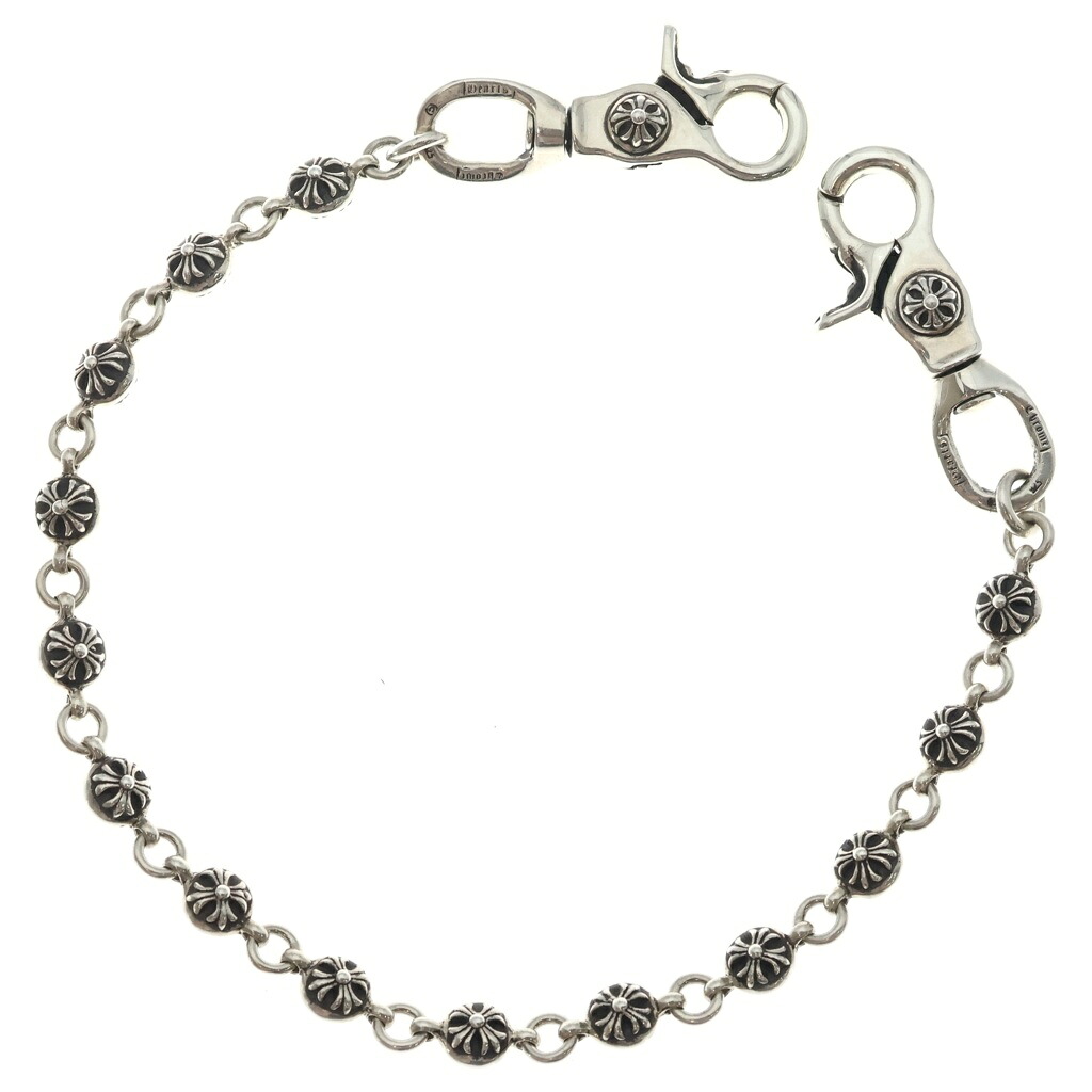 CHROME HEARTS(クロムハーツ) 2BALL SHORT-T/2クリップショート#2クロスボール ウォレットチェーン シルバー BCA064【中古】【程度B】【カラーシルバー】【取扱店舗OneStyle新宿店】｜ブランド買取・販売　BRING