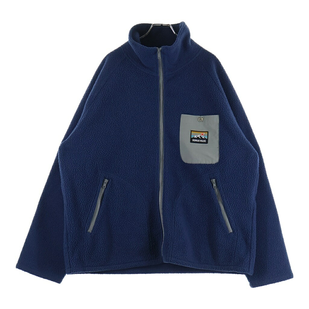 HUMAN MADE(ヒューマンメイド) サイズ:L OUTDOOR FLEECE JACKET アウトドア フリースジャケット ネイビー【中古】【程度B】【カラーネイビー】【オンライン限定商品】｜ブランド買取・販売　BRING