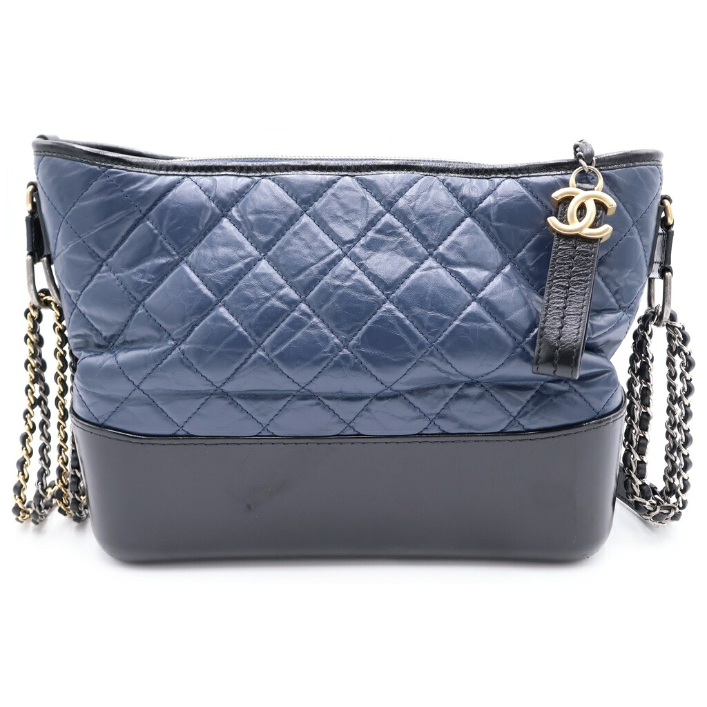 CHANEL(シャネル) ガブリエルドゥ マトラッセ チェーンショルダーバッグ ネイビー/ブラック A93824【中古】【程度B】【カラーネイビー】【取扱店舗原宿】｜ブランド買取・販売　BRING