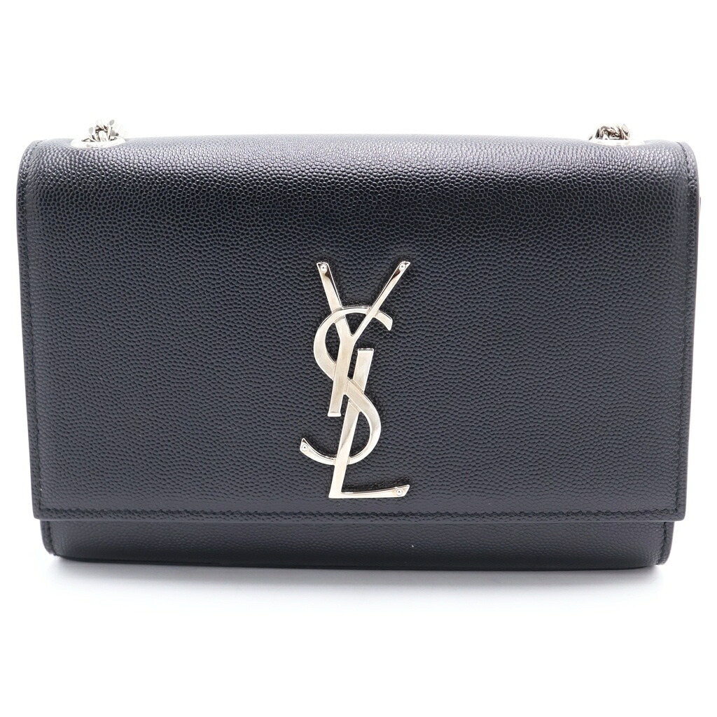 SAINT LAURENT PARIS(サンローランパリ) ケイト スモール レザー シルバー金具 チェーンショルダーバッグ ブラック【中古】【程度A】【カラーブラック】【取扱店舗新宿】｜ブランド買取・販売　BRING 102,850円
