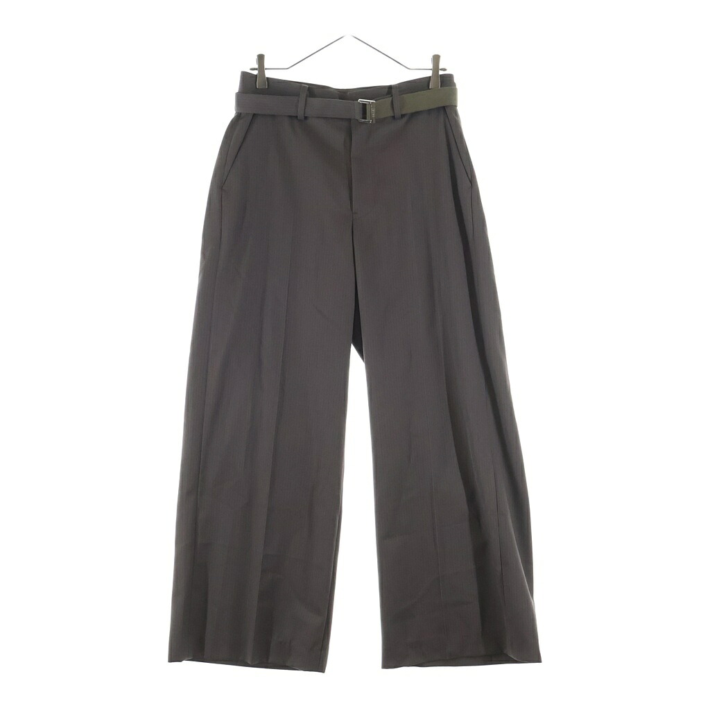 Sacai(サカイ) サイズ:1 25SS Doeskin Pants ドスキン パンツ ブラウン 03634M【中古】【程度B】【カラーブラウン】【取扱店舗BRING WASTE_NOT】｜ブランド買取・販売　BRING