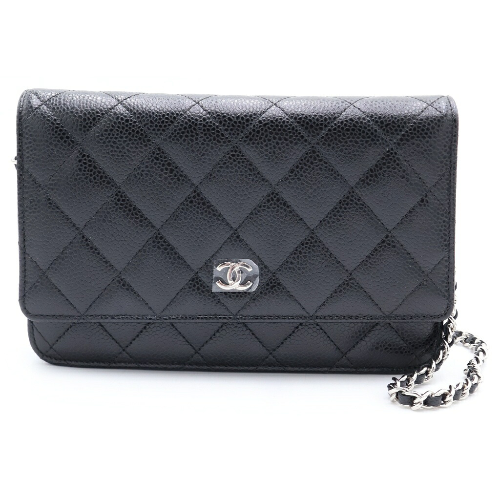 CHANEL(シャネル) サイズ:- マトラッセ チェーンウォレット ショルダーバッグ キャビアスキン シルバー金具 24番台 AP0250【中古】【程度A】【カラーブラック】【取扱店舗BRING：RED新宿東口店】｜ブランド買取・販売　BRING