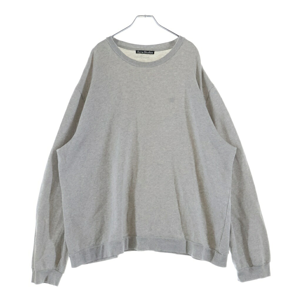 Acne Studios(アクネ ストゥディオズ) サイズ:XXL 胸フェイスロゴ クルーネックスウェットトレーナー グレー FA-UX-SWEA000196【中古】【程度B】【カラーグレー】【取扱店舗BRING横浜ビブレ店】|ブランド買取・販売 BRING