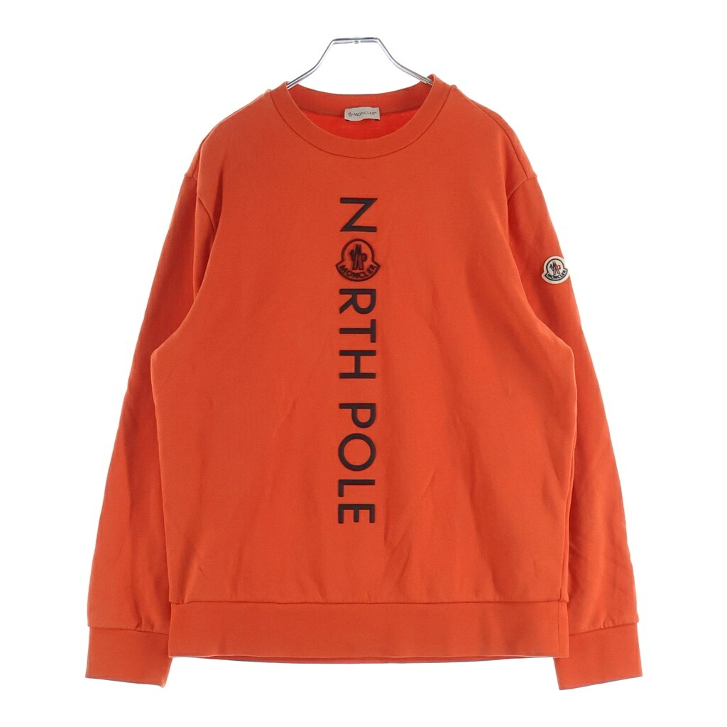 MONCLER(モンクレール) サイズ:M 23AW FELPA GIROCOLLO フェルパ ラバーロゴ クルーネック長袖スウェットトレーナー オレンジ I20918G00028【中古】【程度B】【カラーオレンジ】【取扱店舗BRING札幌店】｜ブランド買取・販売　BRING