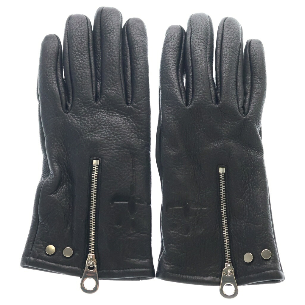 cvtvlist(カタリスト) CROSS LEATHER GLOVE ロゴ レザージップグローブ 手袋 ブラック【中古】【程度A】【カラーブラック】【取扱店舗BRING THRIFT CLOSET 幕張店】|ブランド買取・販売 BRING