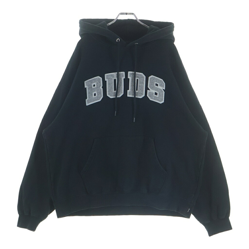 BUDSPOOL(バッズプール) サイズ:XL フロントロゴ プルオーバースウェットパーカー フーディー ブラック【中古】【程度B】【カラーブラック】【取扱店舗BRING THRIFT CLOSET あべの店】｜ブランド買取・販売　BRING