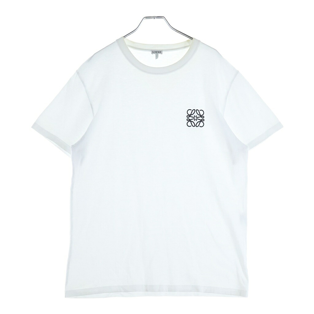 LOEWE(ロエベ) サイズ:M フロントロゴ アナグラム刺繍 コットン クルーネック 半袖 Tシャツ カットソー #M ホワイト H526Y22X75【中古】【程度B】【カラーホワイト】【オンライン限定商品】｜ブランド買取・販売　BRING