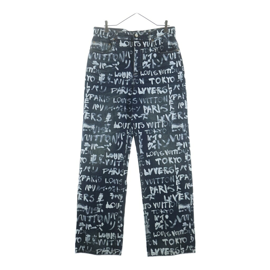 LOUIS VUITTON(ルイヴィトン) サイズ:30 25AW &times;NIGO Denim Skate Pants グラフィティスケートデニムパンツ ジーンズ インディゴ RM252M XRZ HTD65W【新古品/中古】【程度S】【カラーブルー】【取扱店舗BRING WASTE_NOT】｜ブランド買取・販売　BRING