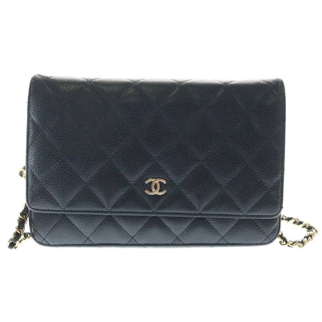 CHANEL(シャネル) マトラッセ チェーンウォレット ショルダーバッグ ブラック キャビアスキン ゴールド金具【中古】【程度B】【カラーブラック】【取扱店舗BRING心斎橋店】｜ブランド買取・販売　BRING