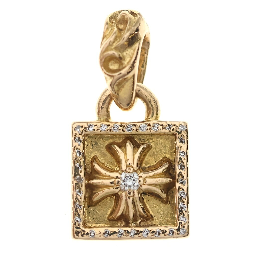 CHROME HEARTS(クロムハーツ) 22K FRAMED CH PLUS P DIA フレームドCHプラス PAVEダイヤ ペンダントトップ ゴールド ‐【中古】【程度A】【カラーゴールド】【取扱店舗OneStyle原宿店】｜ブランド買取・販売　BRING