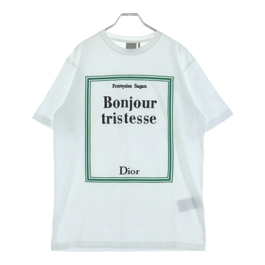 DIOR(ディオール) サイズ:S Book Coverブックカバー 刺繍入り コットンTシャツ カットソー ホワイト 683J642A0677【中古】【程度B】【カラーホワイト】【取扱店舗BRING福岡天神店】｜ブランド買取・販売　BRING