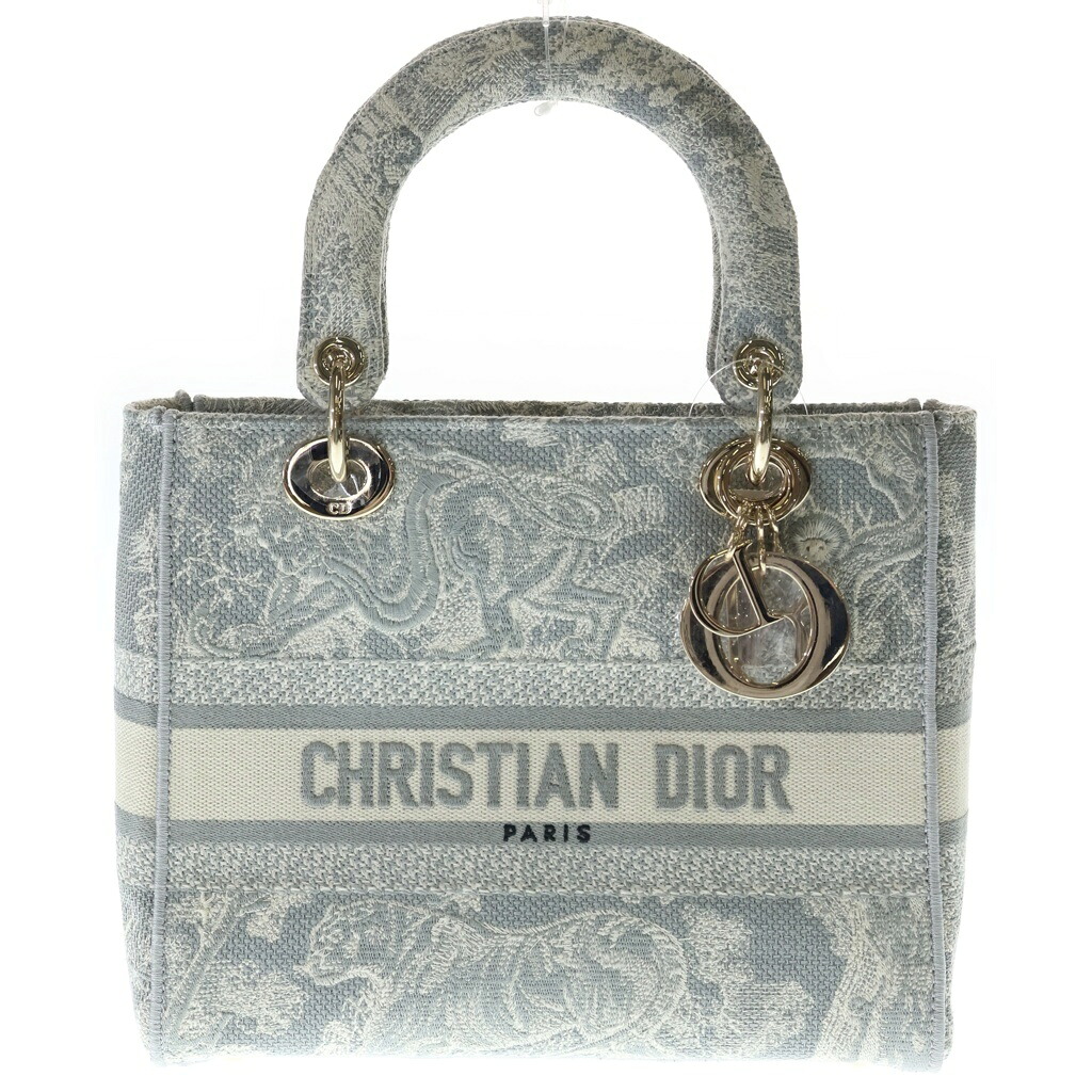 DIOR(ディオール) Lady D-Lite レディディライト ハンドバッグ グレー キャンバス ゴールド金具【中古】【程度A】【カラーグレー】【取扱店舗新宿】｜ブランド買取・販売　BRING