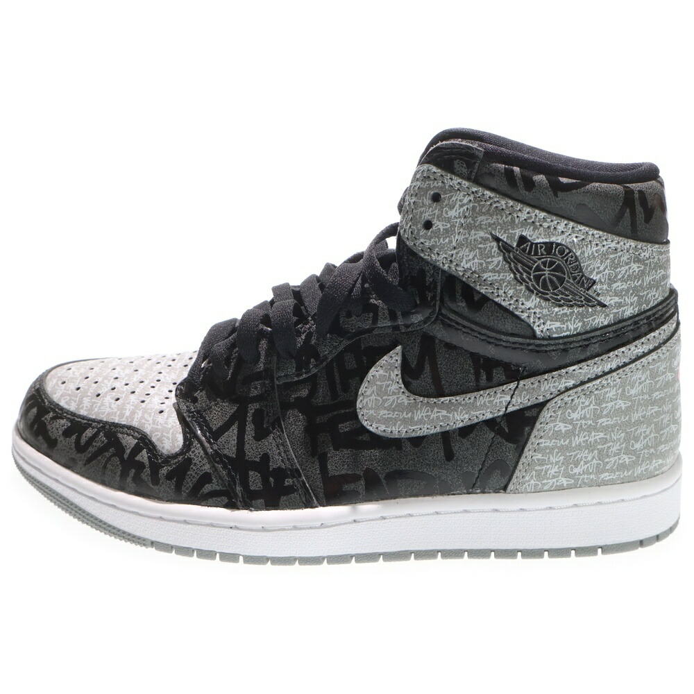 NIKE(ナイキ) 大いさ:26.5糎 AIR JORDAN 1 RETRO HIGH OG REBELLIONAIRE エアジョーダン1 レベリオネア ハイカットスニーカー 薄墨色 US/8.5 26.5 555088-036【中古】【座標軸A】【色合い薄墨色】【取りまわしバス発着場BRING仙台店】