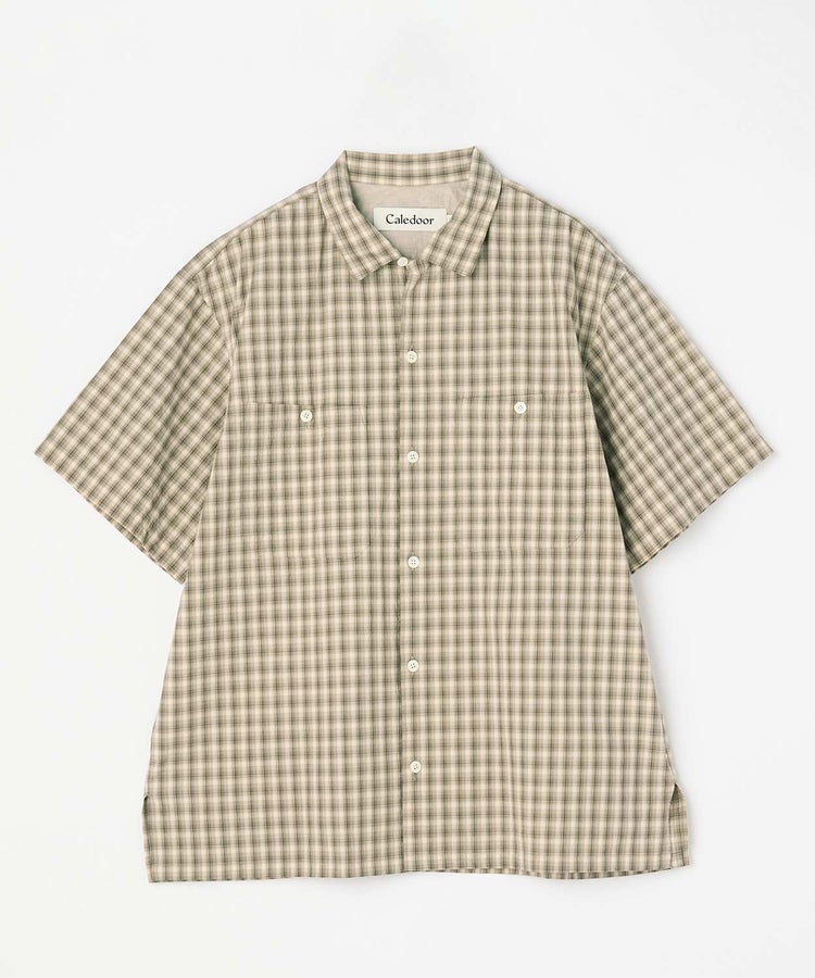 Caledoor カレドアー オーガニックコットンチェックシャツ(MEN) 全2色 半袖シャツ ゆったりとしたフィット感 BRITISH MADE ブリティッシュメイド 27,676円