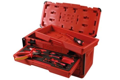 【送料無料】Laser-8328 3段 引き出しツールボックス キット２７ピースセット 絶縁工具｜British pro car tools