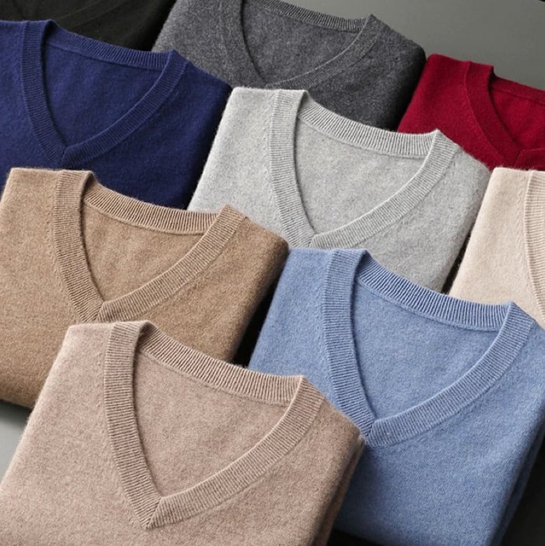 カシミール 100％ ティーシャツ メンズ Vのど首 S～3L 差し上げ物 メンズティーシャツ 編み物 トップス カシミール100% カシミヤ 成人男性 父の日 彼 夫 教え子 商行為 差し上げ物 秋冬 貨物輸送無料 差し上げ物