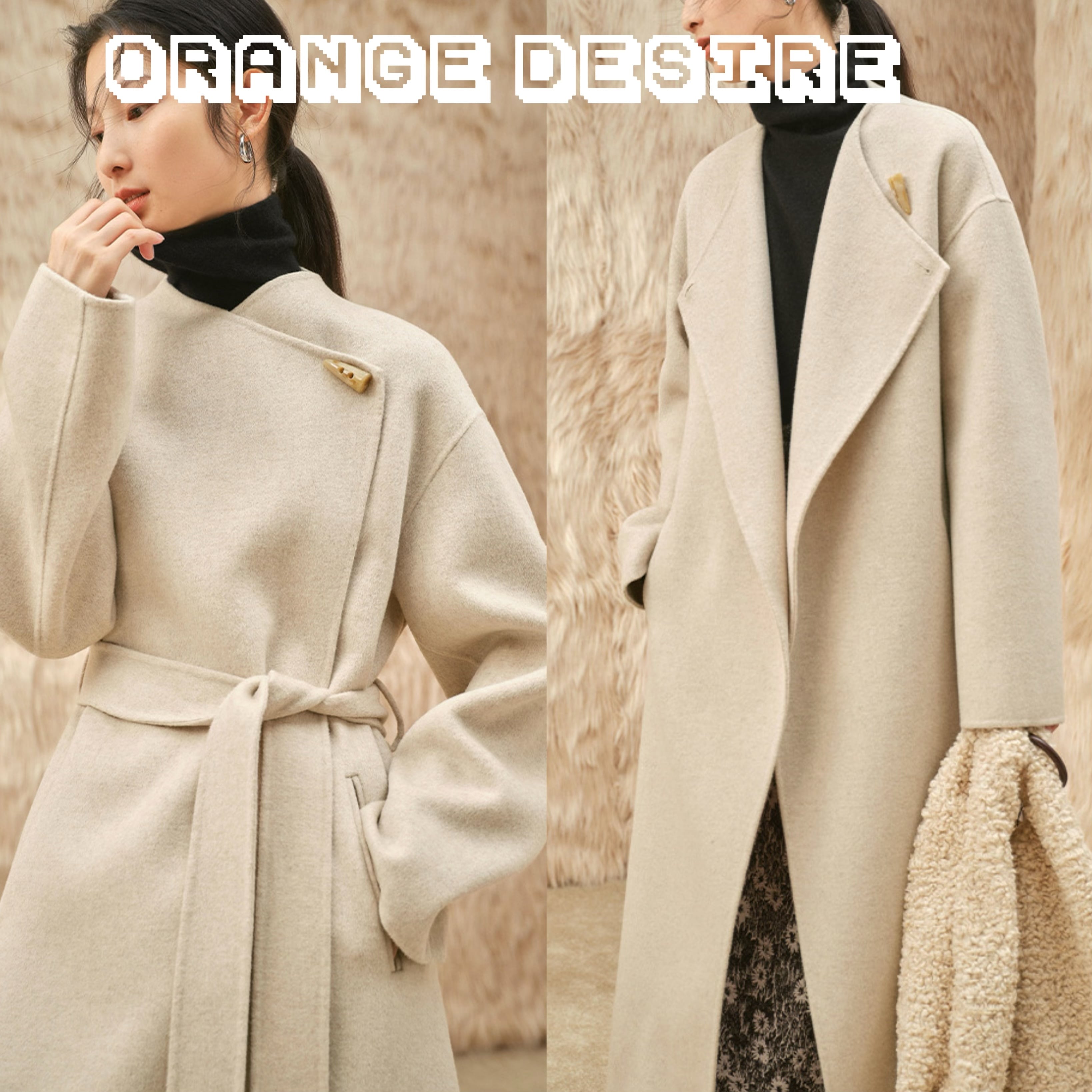 orange desire ウールリバー トレンチコート レディース トレンチコート トレンドアウター スタイリング 上品 高級|ブライトン