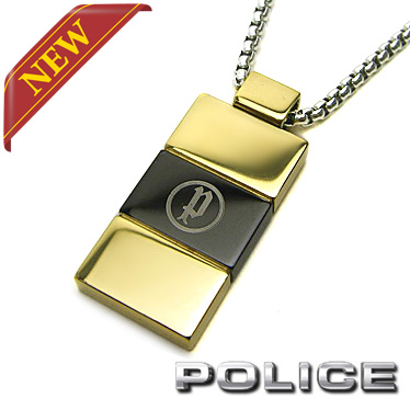 ポリス ネックレス Police メンズ プレート ペンダント Pailon Gn ステンレスネックレス ゴールド Psicologosancora Es