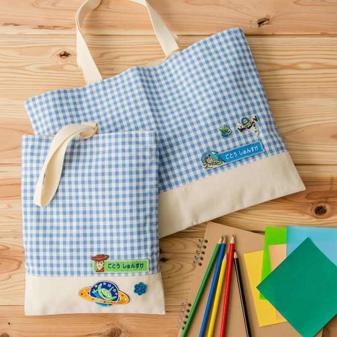 刺繍名入れ付き♪トイストーリー3のお名前ワッペン長方形3枚セット