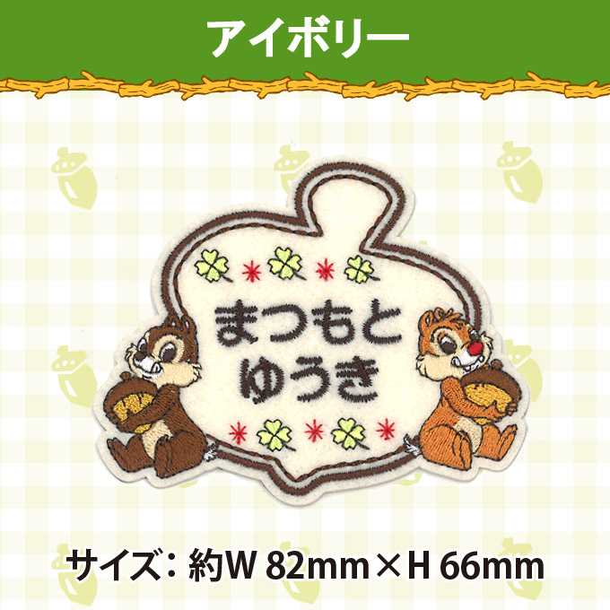 お名前ワッペン チップ 2行 3枚セット ORチップとデール お祝い ひらがな アイロン アップリケ キャラクター ディズニー デール ネームワッペン  ブランド プレゼント ローマ字 保育園 入園 入学 刺繍 刺繍ワッペン 名入れ 小学校 幼稚園 【お買得】 デール