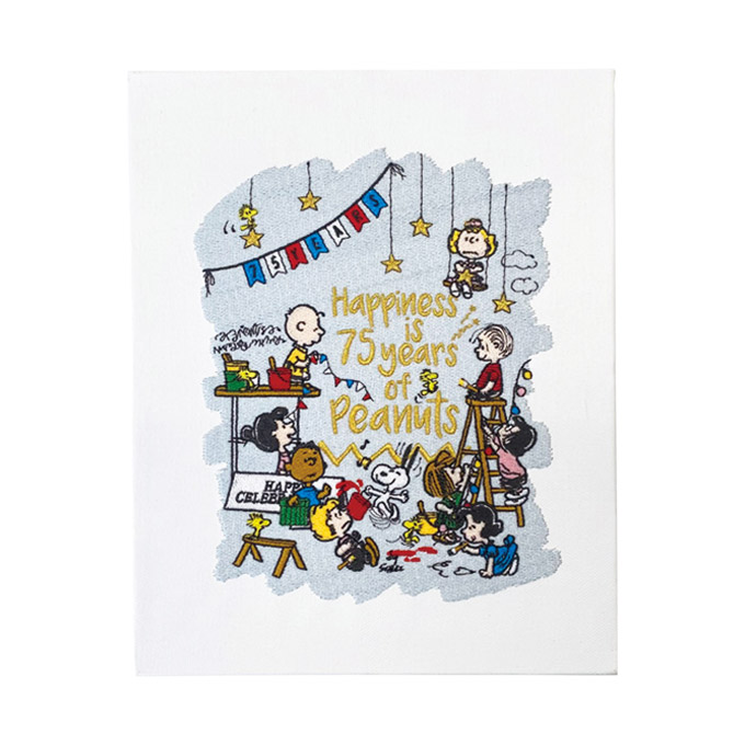 PEANUTS 75周年 刺しゅうキャンバスアート スヌーピー キャラクター グッズアート 日本製 刺繍 コレクション インテリア ギフト｜アップリケ通販・ブロドリー