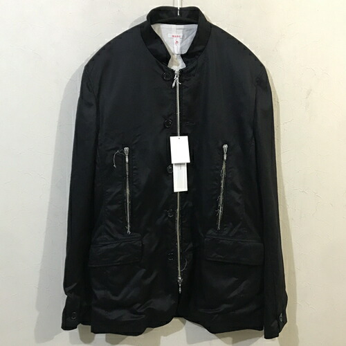 円高還元 メンズファッション コート ジャケット ブラック 代官山k04 新古品 メンズ 46 ブルゾン Blouson Gabardine Zip Up ss エムエーエスユー Masu Craccs Gob Ni