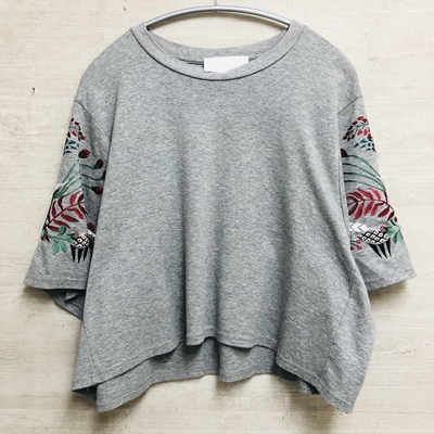 メーカー包装済 Mame Kurogouchi マメ クロゴウチ 18ss 伊勢丹別注 Embroidery Jersey Tops 刺繍ジャージー トップス 1 グレー 中古 レディース Sale 30 Off トップス Tシャツ カットソー Www Lakelivingstonwaterfront Com