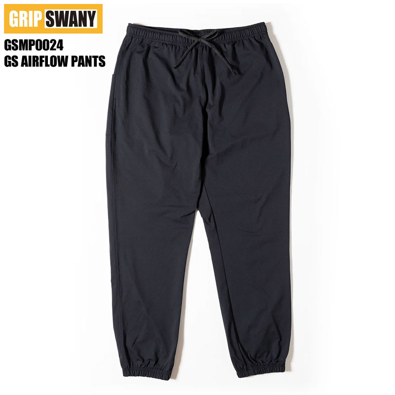 グリップスワニー パンツ メンズ GRIP SWANY GS AIRFLOW PANTS GSMP0024 エアフロー イージー イージーパンツ ジョガーパンツ アウトドア キャンプ 軽量 黒｜GOOD HOLIDAY グッドホリデイ