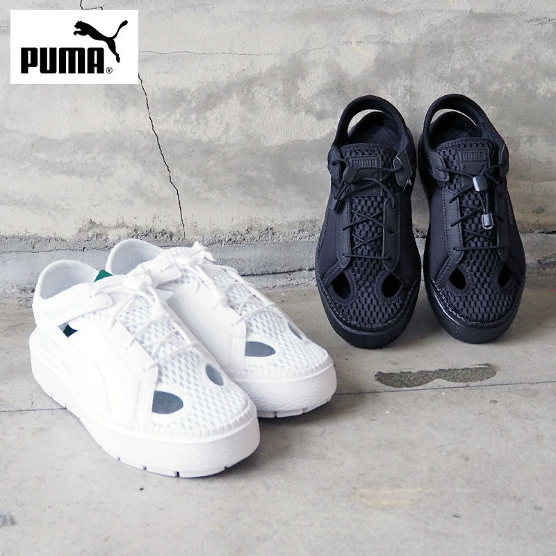 Puma プーマ ミュール サンダル プラットホーム 透写 瓦灯ミュール 3872 レディース スニーカー モカション シューズ くつ スポーツサンダル スポサン 法律切り取る 兇漢 白 厚底 カジュアル アウトドア 赤条条 粋 軽量で安楽な履き心地をテーマに発達したサンダル寄