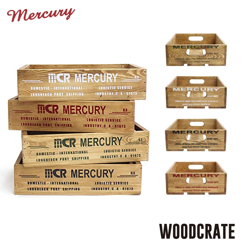 【楽天市場】Mercury マーキュリー 収納ボックス ウッドクレート ME0453 木製 収納 ボックス 木 収納箱 ロゴ おしゃれ 小物