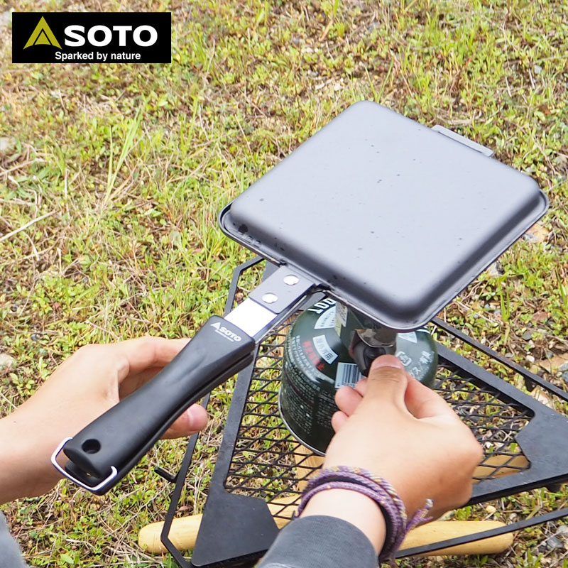 SOTO ソト トーストサンドパン ST-951 トースト サンドパン IH対応 新富士バーナー パン ホットサンド アウトドア キャンプ クッカー フライパン 両面 調理器具 キャンパー 料理 おしゃれ 鉄 スキレット ステンレス