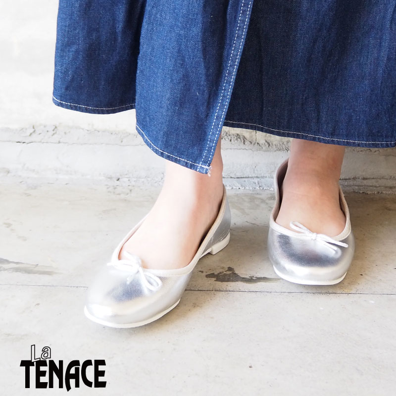 La TENACE ラテナーチェ シューズ レディース バレーシューズ T800 平ったいシューズ 可愛らしい 窈窕たる 好いたらしいめ ペタンコ パンプス 今めかしい 無地 シュロの葉 しろがね色 白 白いこと 黒 黒いこと 靴 分かりやすい 春 春夏