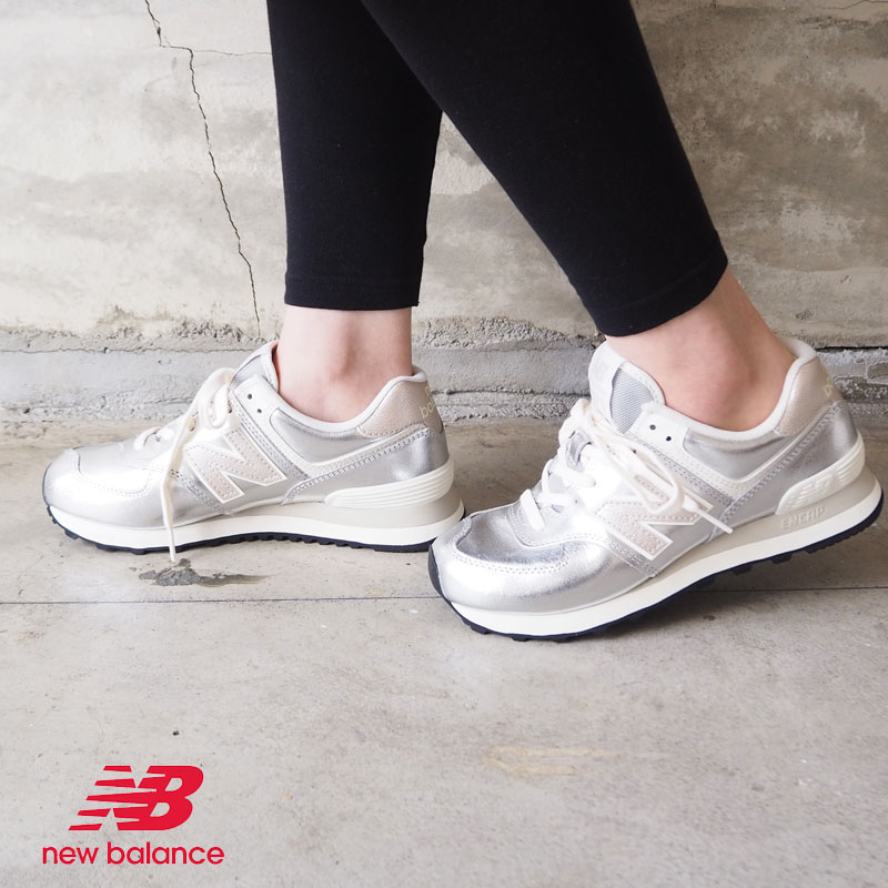 春夏新色 楽天市場 New Balance ニューバランス 574 レディース スニーカー Wl574pr2 シューズ 靴 ウィメンズ カジュアル シンプル おしゃれ ママコーデ メタリック シルバー 通勤 通学 アウトドア女子 アウトドア 公園 正規品 Good Holiday グッドホリデイ