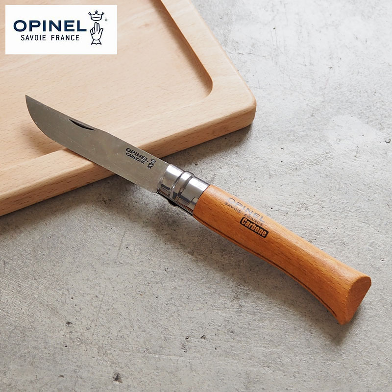 Opinel オピネル ナイフ カーボン 10 ブレード 100mm フォールディングナイフ キャンプ アウトドアナイフ 折りたたみ 折り畳み式 おしゃれ 木柄 オピネルナイフ ロック機能 フランス製 釣り かっこいい おすすめ