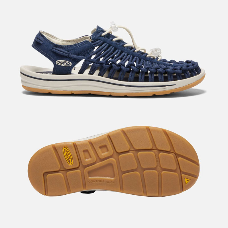 キーンサンダルレディースユニークKEENUNEEKCANVAS1026232キャンバススポサン靴シューズコンフォートスニーカーNAVYBIRCHネイビーバーチキャンプレジャーアウトドアスポーツナチュラルカジュアルおしゃれ水陸両用