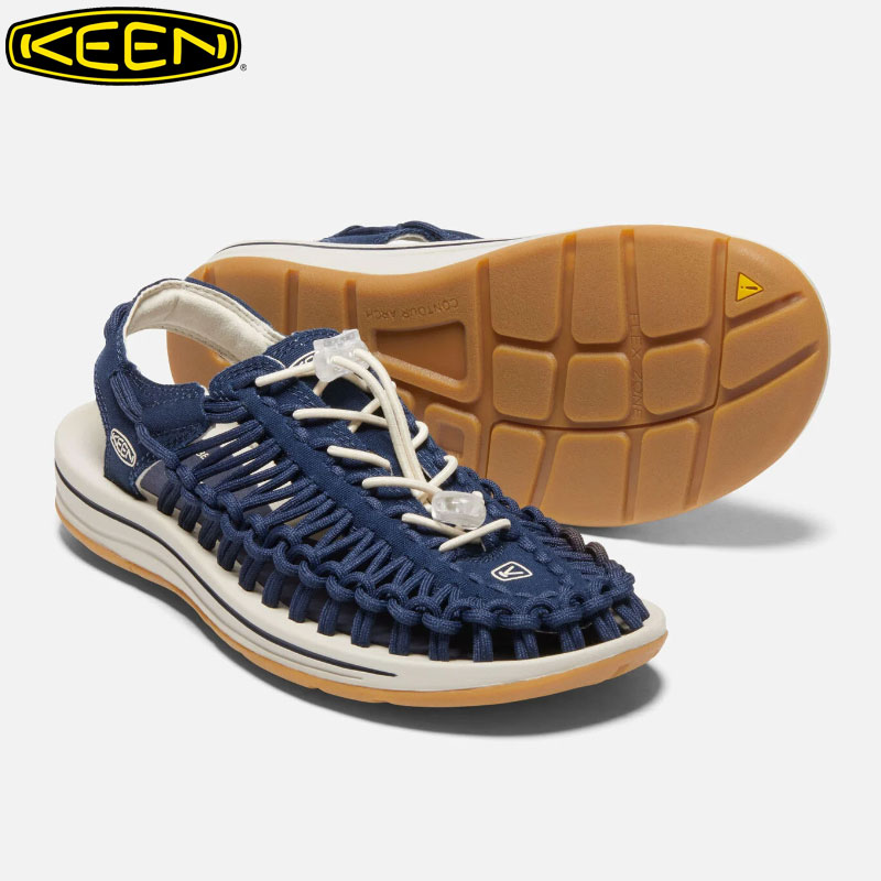 キーンサンダルレディースユニークKEENUNEEKCANVAS1026232キャンバススポサン靴シューズコンフォートスニーカーNAVYBIRCHネイビーバーチキャンプレジャーアウトドアスポーツナチュラルカジュアルおしゃれ水陸両用