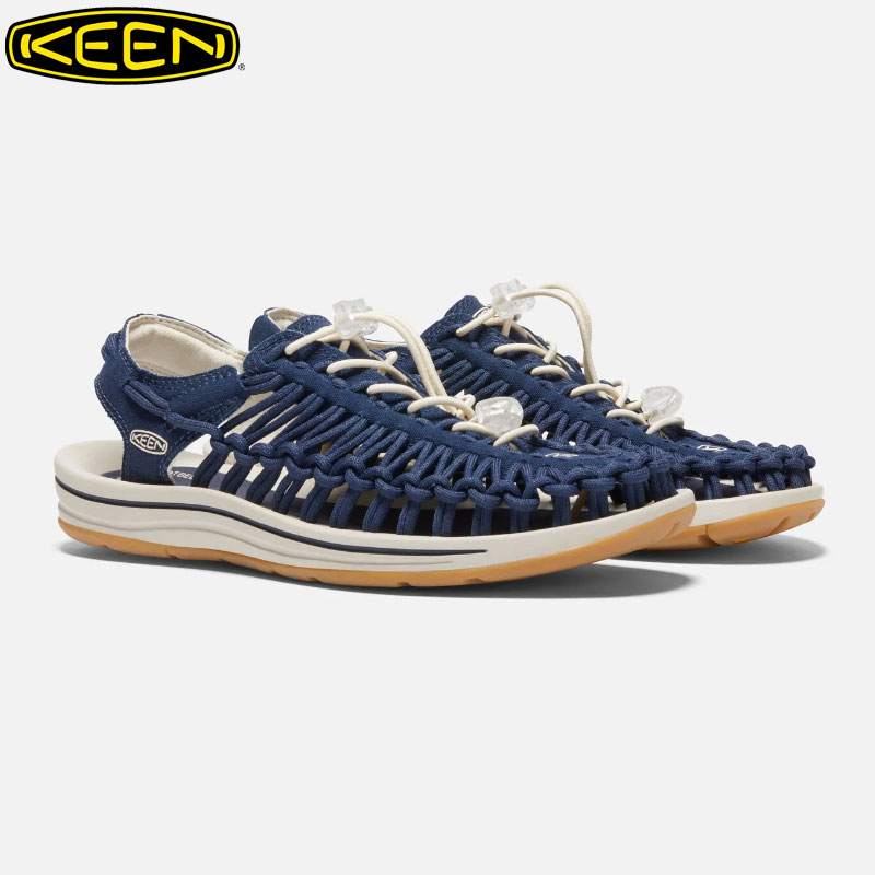 キーンサンダルレディースユニークKEENUNEEKCANVAS1026232キャンバススポサン靴シューズコンフォートスニーカーNAVYBIRCHネイビーバーチキャンプレジャーアウトドアスポーツナチュラルカジュアルおしゃれ水陸両用