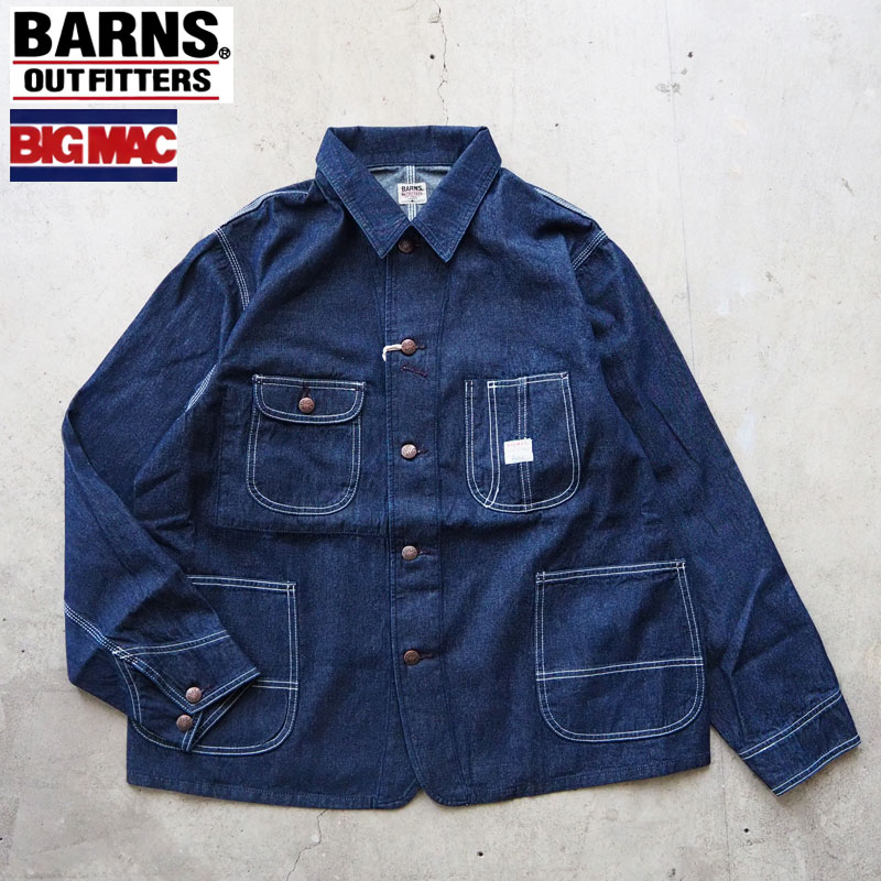 BARNS バーンズ BIGMAC ビッグマック コラボ デニム カバーオール BR-26162 メンズ デニムジャケット ジャケット denim インディゴ アウトフィッターズ outfitters アメカジ ワーク デニムコート