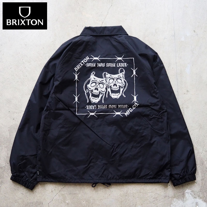 BRIXTON ブリクストン ジャケット コーチジャケット WATCHMAN LW COACHES JKT 03488 メンズ ナイロンジャケット コーチ リラックスシルエット 黒 ブラック ストリート バイカー サーフ