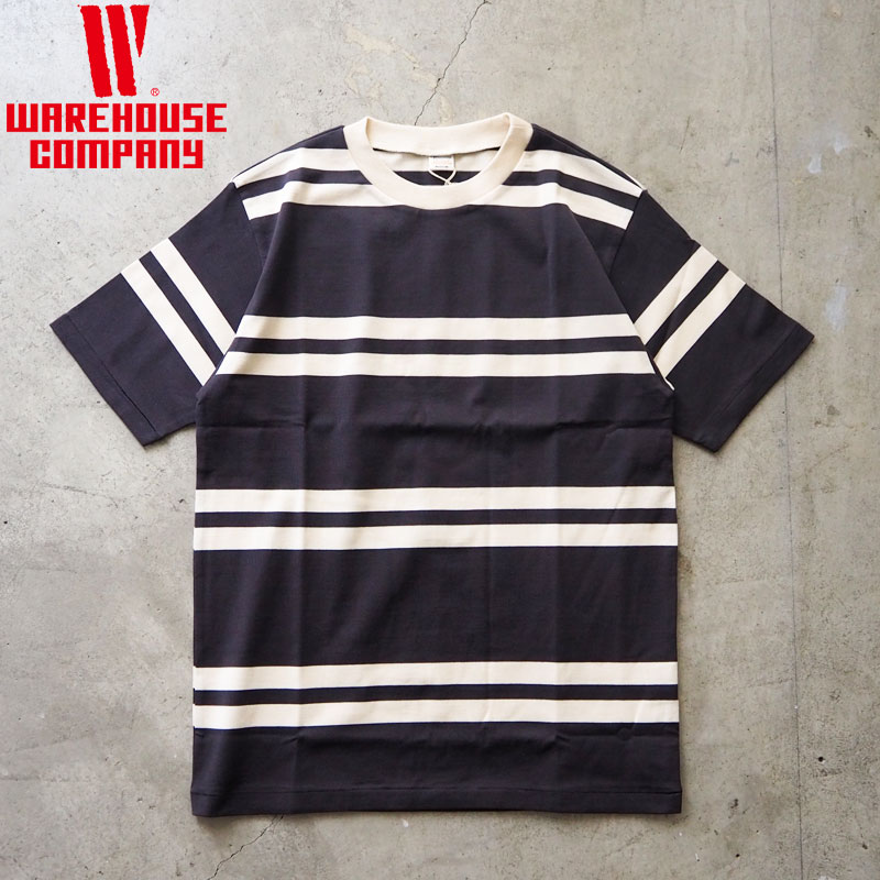 お召しもの棲み家 間借り人 プルオーバー WAREHOUSE \u0026 CO. 4113 S/S BORDER TEE メンズ 半袖 間借り人プルオーバー 刷り上げる 日本製 半袖プルオーバー アメカジ お召しもの棲み家 濃灰色